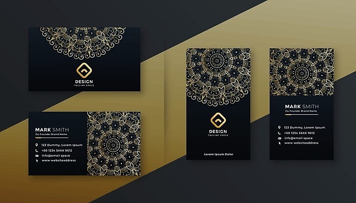EPS 해외이미지 템플릿 비즈니스 명함 명함템플릿 사람없음 세트 검은색 화려 만다라 브랜딩 컬러 컨셉 파일형식 벡터 이미지허브