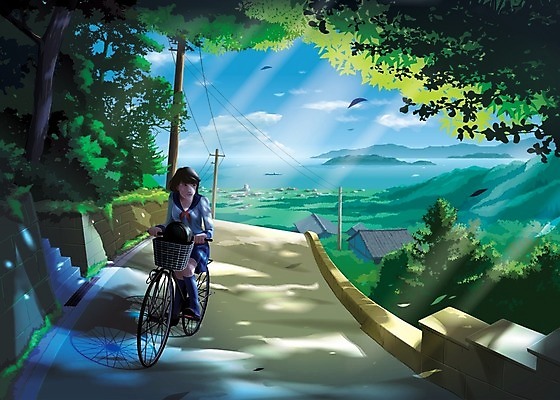 EPS 해외이미지 나무 학생 도로 바다 컨셉 일러스트 자연 산 아이디어 미술 평화 항구 일본 자전거 시골 승차 숲 만화 타운 오지 그리너리 해외일러스트 식물 아시아 길 교통시설 모션 문화예술 바이크 도시 생태계 파일형식 벡터 트랜드컬러 이미지허브