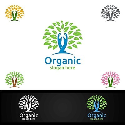 EPS 해외이미지 나무 디자인 잎 사람없음 심볼 에코 유기농 손모양 바이오 브랜딩 해외일러스트 모양 식물 웰빙 환경 파일형식 벡터 손_신체부위 이미지허브