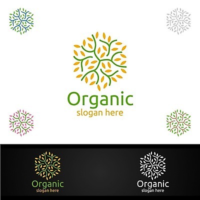 EPS 해외이미지 디자인 잎 사람없음 나뭇가지 심볼 에코 유기농 바이오 브랜딩 해외일러스트 나무 식물 웰빙 환경 파일형식 벡터 이미지허브