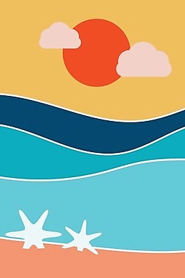 EPS 해외이미지 포스터 모래 파도 바다 여행 일러스트 자연 추상 불가사리 풍경 물 여름 파란색 태양 일출 일몰 해외일러스트 자연요소 계절 컬러 무늬 극피동물 노을 생태계 파일형식 벡터 이미지허브