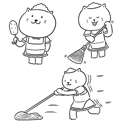EPS 해외이미지 디자인 선 가사 일러스트 가정 노동자 주택 아이디어 미소 그래픽 장식 세트 고양이 앞치마 업무 그리기 낙서 만화 스케치 빗자루 수집 라인아트 오브젝트 서비스 사인 그림 주부 클립 심플 먼지 손그림 청소부 해외일러스트 직업 컨셉 포유류 모션 표정 미술 건물 반려동물 작업 청소도구 파일형식 벡터 이미지허브