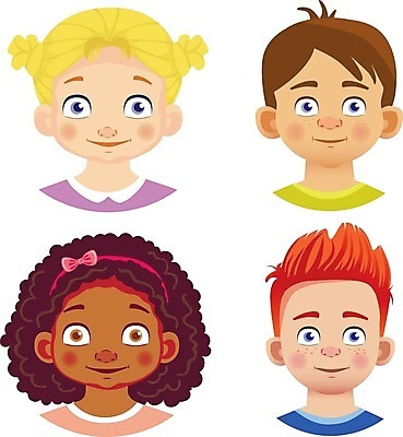 EPS 해외이미지 여자 남자 감정 어린이 인물캐릭터 일러스트 표정 소년 여러명 상반신 세트 호러 어린이만 해외일러스트 일러캐릭터 캐릭터 다수 사람 공포 파일형식 벡터 이미지허브