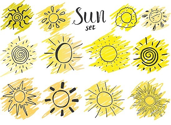 EPS 해외이미지 일러스트 사람없음 태양 노란색 디자인소스 해외일러스트 자연요소 컬러 파일형식 벡터 편집소스 이미지허브