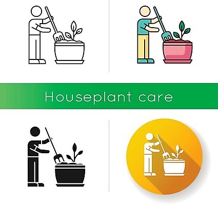EPS 해외이미지 식물 화분 일러스트 사람모양 들기 사람없음 세트 원형 갈퀴 홈가드닝 해외일러스트 모양 도형 모션 원예 파일형식 벡터 이미지허브