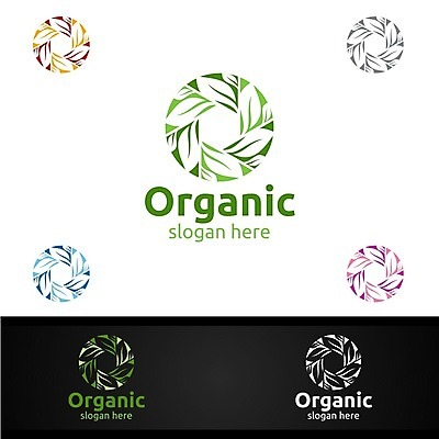 EPS 해외이미지 디자인 잎 사람없음 원형 심볼 에코 유기농 바이오 브랜딩 해외일러스트 도형 식물 웰빙 환경 파일형식 벡터 이미지허브