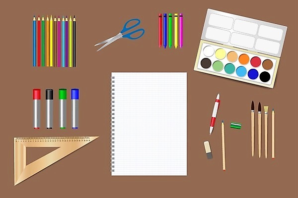 EPS 해외이미지 디자인 교육 종이 백그라운드 컨셉 일러스트 장신구 학교 표시 문구용품 수채화 프레임 스터디 컬러풀 사무실 연필 펜 공백 장비 흰색 도구 붓 그룹 수집 오브젝트 신학기 지우개 직사각형 초보 해외일러스트 도형 컬러 비즈니스 학용품 학습 필기구 파일형식 벡터 이미지허브