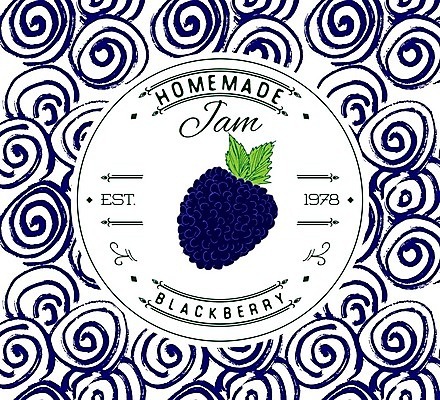 EPS 해외이미지 곡선 일러스트 사람없음 파란색 라벨 회오리 블랙베리 원형프레임 과일잼 프레임일러스트 홈메이드 해외일러스트 선 컬러 과일 프레임 원형 잼 만들기 파일형식 벡터 이미지허브