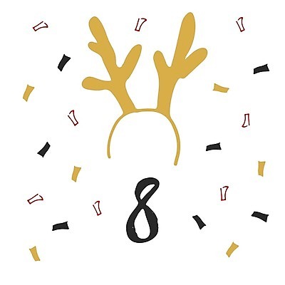 EPS 해외이미지 일러스트 타이포그라피 사람없음 숫자 달력 날짜 12월 꽃가루 루돌프머리띠 해외일러스트 문자 머리띠 가루 파일형식 벡터 이미지허브