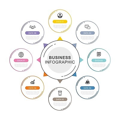 EPS 해외이미지 일러스트 사람없음 세트 인포그래픽 메뉴 페이지 단계 해외일러스트 파일형식 벡터 이미지허브