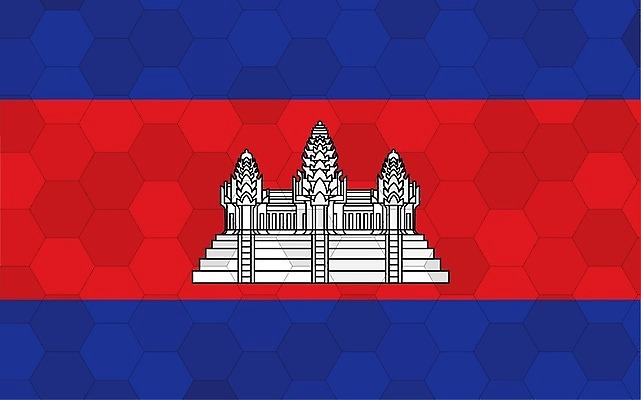 EPS 해외이미지 디자인 배너 문화 여행 백그라운드 일러스트 추상 미래 그래픽 빨간색 파란색 검은색 줄무늬 흰색 깃발 사찰 심볼 사인 그림 캄보디아 육각형 직사각형 애국심 벌집 고립 독립 전국 해외일러스트 도형 아시아 컬러 컨셉 무늬 종교건축 파일형식 벡터 이미지허브