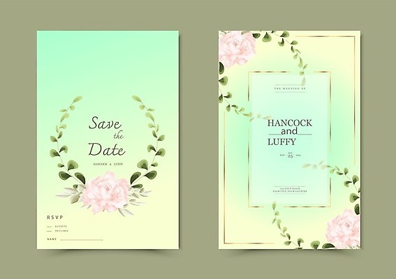 EPS 해외이미지 꽃 분홍색 꽃다발 결혼 꽃무늬 일러스트 결혼식 사람없음 초록색 장미 벚꽃 청첩장 해외일러스트 식물 컬러 무늬 카드_감사 이벤트 파일형식 벡터 이미지허브