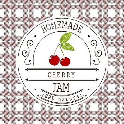 EPS 해외이미지 일러스트 사람없음 라벨 보라색 체리 체크무늬 원형프레임 과일잼 프레임일러스트 홈메이드 해외일러스트 컬러 무늬 과일 프레임 원형 잼 만들기 파일형식 벡터 이미지허브