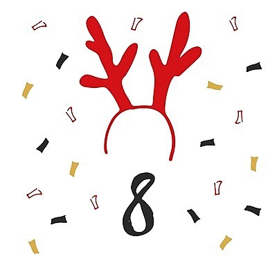 EPS 해외이미지 일러스트 타이포그라피 사람없음 숫자 달력 날짜 12월 꽃가루 루돌프머리띠 해외일러스트 문자 머리띠 가루 파일형식 벡터 이미지허브