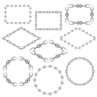 EPS 해외이미지 도형 디자인 일러스트 프레임 사람없음 세트 다양 해외일러스트 다수 파일형식 벡터 이미지허브