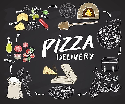 EPS 해외이미지 디자인 화살표 토마토 일러스트 재료 치즈 피자 사람없음 오토바이 올리브오일 밀가루 밀대 바질 토마토소스 배달원가방 살라미 오레가노 피자배달 피자주걱 피자칼 화덕 해외일러스트 채소 주방용품 유제품 패스트푸드 서양음식 바이크 소스_음식 기름_음식 가루 배송 주걱 화로 파일형식 벡터 이미지허브