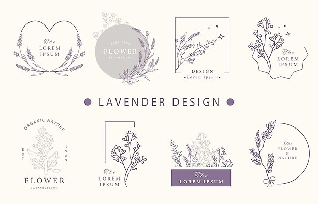 EPS 해외이미지 라인일러스트 일러스트 사람없음 보라색 하트 원형 분위기 정사각형 감성 라벤더 잎줄기 해외일러스트 모양 도형 꽃 줄기 컬러 컨셉 허브 파일형식 벡터 이미지허브