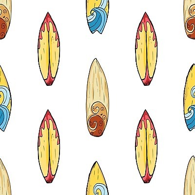 EPS 해외이미지 파도 패턴 일러스트 사람없음 컬러풀 서핑보드 서핑 손그림 해외일러스트 바다 컬러 무늬 수상스포츠 보드_스포츠 파일형식 벡터 이미지허브