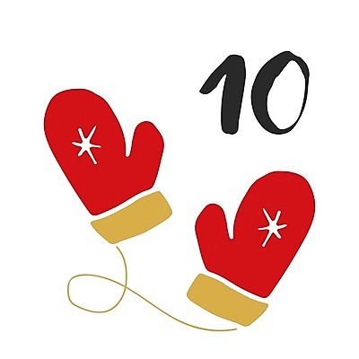 EPS 해외이미지 일러스트 타이포그라피 사람없음 숫자 달력 날짜 12월 손모아장갑 해외일러스트 문자 장갑 파일형식 벡터 이미지허브