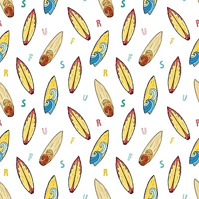 EPS 해외이미지 알파벳 파도 패턴 일러스트 사람없음 컬러풀 서핑보드 서핑 손그림 해외일러스트 영어 바다 컬러 무늬 수상스포츠 보드_스포츠 파일형식 벡터 이미지허브