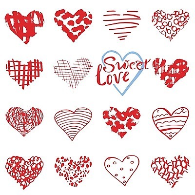 EPS 해외이미지 일러스트 사랑 사람없음 빨간색 하트 해외일러스트 모양 감정 컬러 파일형식 벡터 이미지허브