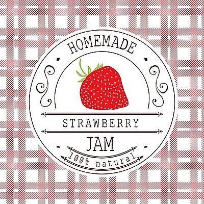 EPS 해외이미지 일러스트 딸기 사람없음 라벨 자주색 체크무늬 원형프레임 과일잼 프레임일러스트 홈메이드 해외일러스트 컬러 무늬 과일 프레임 원형 잼 만들기 파일형식 벡터 이미지허브