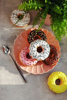 포토 JPG 해외이미지 접시 디저트 실내 사람없음 여러개 도넛 해외포토 식기 음식 다수 내부 파일형식 이미지허브