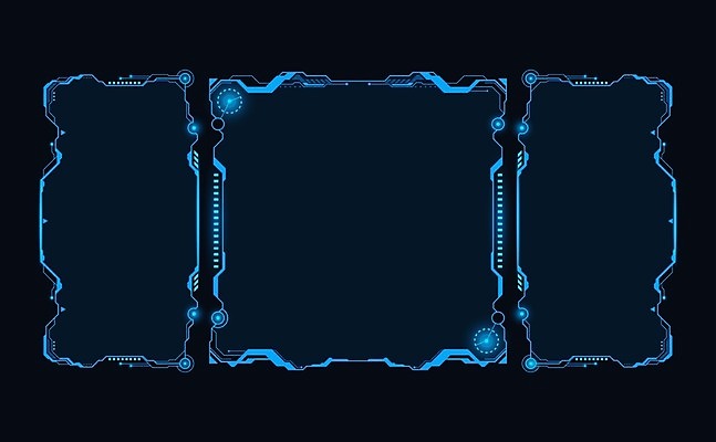 EPS 해외이미지 템플릿 일러스트 사람없음 그래픽 파란색 디지털 UI 계기판 인터페이스 가상 AI_인공지능 해외일러스트 컬러 파일형식 벡터 이미지허브