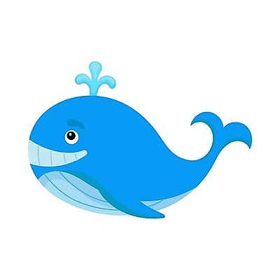 EPS 해외이미지 한마리 일러스트 사람없음 파란색 고래 물뿜기 해외일러스트 1 컬러 포유류 수중동물 파일형식 벡터 이미지허브
