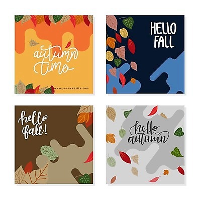 EPS 해외이미지 손글씨 배너 단풍 낙엽 일러스트 사람없음 가을 웨이브 정사각형 물결무늬 배너세트 가을배경 해외일러스트 도형 계절 물결 백그라운드 잎 무늬 세트 파일형식 벡터 가을_계절 이미지허브