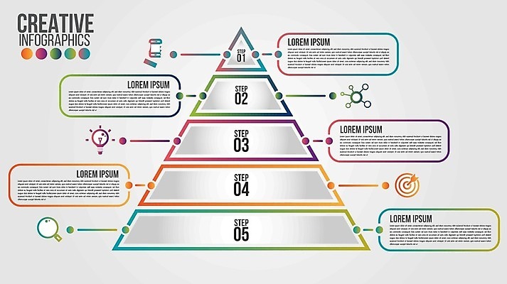 EPS 해외이미지 모양 일러스트 사람없음 인포그래픽 피라미드 단계 해외일러스트 건축물 랜드마크 파일형식 벡터 이미지허브