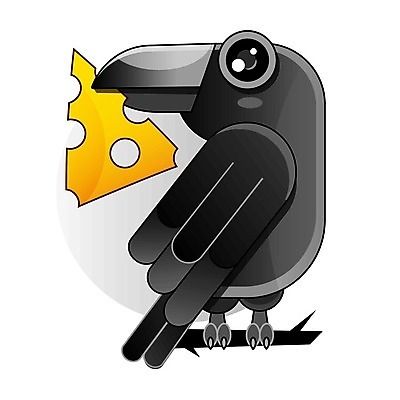 EPS 해외이미지 동물캐릭터 일러스트 치즈 사람없음 까마귀 해외일러스트 일러캐릭터 동물 캐릭터 조류 유제품 파일형식 벡터 이미지허브