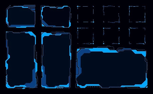 EPS 해외이미지 일러스트 프레임 사람없음 디지털 사이버 UI 인터페이스 SF 해외일러스트 파일형식 벡터 이미지허브