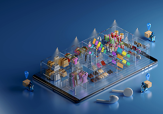 JPG 해외이미지 모바일 사람없음 스마트폰 3D 상품 쇼핑몰 옷가게 전자상거래 무선이어폰 해외포토 포토 옷 이어폰 핸드폰 스마트기기 상점 디지털합성 파일형식 이미지허브