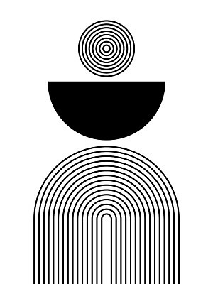 EPS 해외이미지 선 일러스트 사람없음 U 원형 그림 아치 미니멀 해외일러스트 도형 알파벳 파일형식 벡터 이미지허브