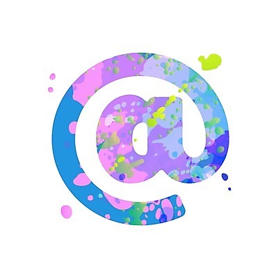 EPS 해외이미지 일러스트 타이포그라피 사람없음 컬러풀 물감 심볼 골뱅이기호 스플래쉬 해외일러스트 문자 기호 컬러 미술도구 파일형식 벡터 이미지허브