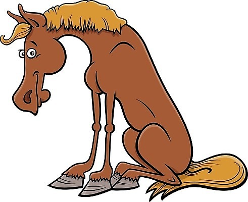 EPS 해외이미지 일러스트 앉기 사람없음 갈색 말_동물 해외일러스트 컬러 포유류 모션 파일형식 벡터 이미지허브