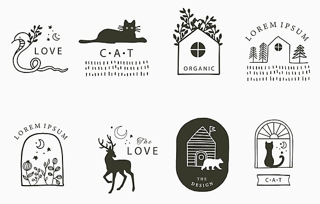 EPS 해외이미지 나무 식물 잎 여러마리 라인일러스트 일러스트 곰 사슴 주택 사람없음 건물 세트 고양이 달 뱀 심볼 라인아트 집모양 해외일러스트 자연요소 모양 동물 건축물 선 다수 포유류 파충류 반려동물 파일형식 벡터 이미지허브