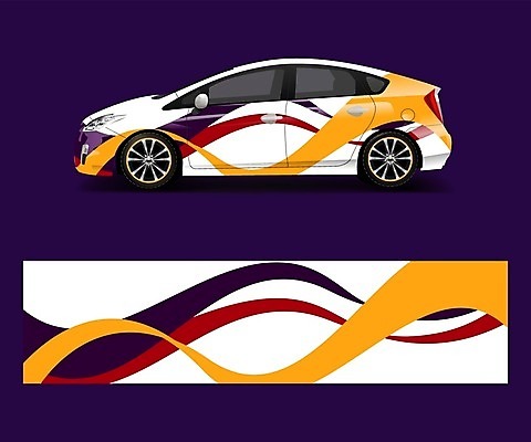 EPS 해외이미지 디자인 백그라운드 곡선 일러스트 자동차 추상 사람없음 주황색 목업 자동차코팅 해외일러스트 선 육상교통 컬러 무늬 파일형식 벡터 이미지허브