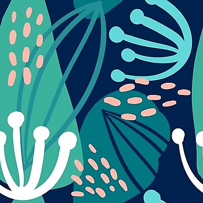 EPS 해외이미지 백그라운드 잎 패턴 일러스트 사람없음 초록색 패턴백그라운드 시원함 남색 열대꽃 열대잎 해외일러스트 식물 꽃 컬러 무늬 파일형식 벡터 이미지허브