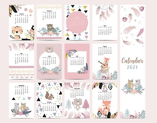EPS 해외이미지 템플릿 디자인 어린이 분홍색 백그라운드 패턴 일러스트 곰 미술 다이어리 화환 달력 아기 신용카드 일주일 황금 12월 4월 6월 9월 11월 5월 연도 깃털 엽서 여우 1월 8월 10월 7월 2월 월 북마크 삼림지대 파스텔톤 세련 해외일러스트 동물 꽃 컬러 무늬 포유류 문화예술 사람 금융 사무용품 날짜 숲 편지 파일형식 벡터 이미지허브