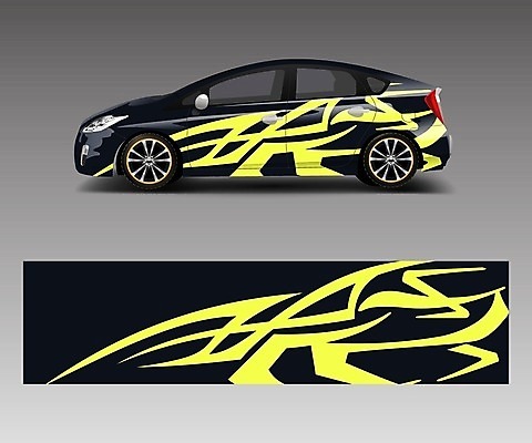 EPS 해외이미지 디자인 백그라운드 일러스트 자동차 추상 사람없음 노란색 목업 자동차코팅 해외일러스트 육상교통 컬러 무늬 파일형식 벡터 이미지허브