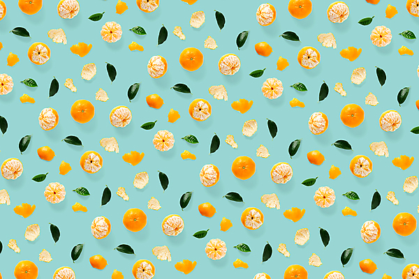 포토 JPG 해외이미지 잎 패턴 귤 사람없음 껍질 알맹이 민트색배경 해외포토 식물 백그라운드 무늬 과일 민트색 파일형식 이미지허브