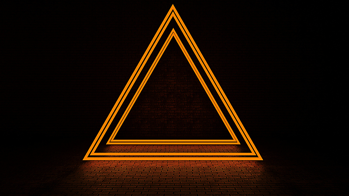 포토 JPG 해외이미지 디자인 컨셉 추상 사람없음 그래픽 3D 디지털 검은색 주황색 삼각형 네온 공상 스펙트럼 해외포토 도형 컬러 무늬 디지털합성 파일형식 이미지허브