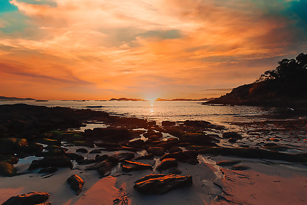 포토 JPG 해외이미지 바다 하늘 해변 사람없음 야외 일몰 돌_바위 야간 해외포토 자연요소 노을 파일형식 이미지허브