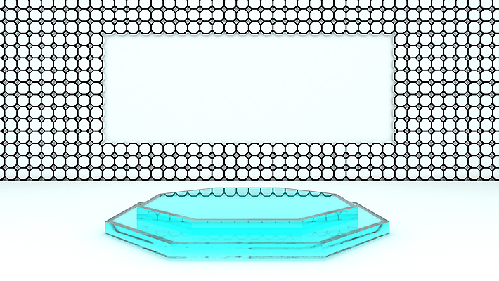 포토 JPG 해외이미지 디자인 하늘색 백그라운드 컨셉 추상 사람없음 그래픽 3D 디지털 흰색 오브젝트 단상 목업 헥사곤 해외포토 컬러 무늬 패턴 파란색 디지털합성 파일형식 이미지허브