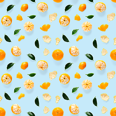 포토 JPG 해외이미지 잎 패턴 귤 사람없음 껍질 알맹이 파란배경 해외포토 식물 백그라운드 무늬 과일 파란색 파일형식 이미지허브