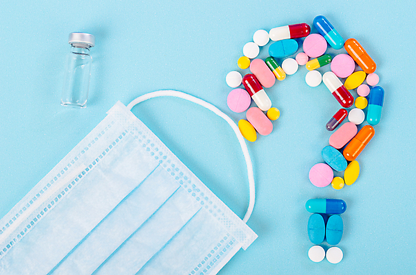 포토 JPG 해외이미지 의학 실내 마스크 사람없음 알약 약 물음표 파란배경 바이알 해외포토 기호 백그라운드 내부 파란색 의료용품 파일형식 이미지허브