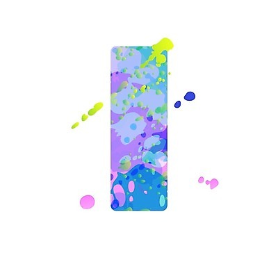 EPS 해외이미지 일러스트 대문자 타이포그라피 사람없음 컬러풀 물감 심볼 I 스플래쉬 해외일러스트 문자 알파벳 영어 컬러 미술도구 파일형식 벡터 이미지허브