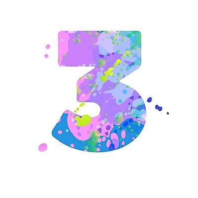 EPS 해외이미지 일러스트 3 타이포그라피 사람없음 컬러풀 물감 심볼 스플래쉬 해외일러스트 문자 컬러 미술도구 파일형식 벡터 이미지허브